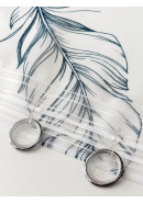 Комплект из двух тюлей Перья белый серо-голубой