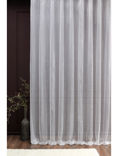 Тюль с вертикальной полоской DNR 113а коричнево-бежевый