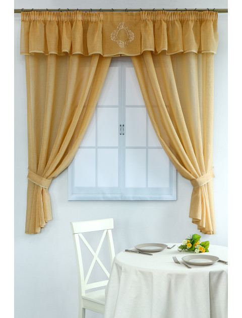 Комплект штор с ламбрекеном "Милый каприз" Lupo v 5 песочный