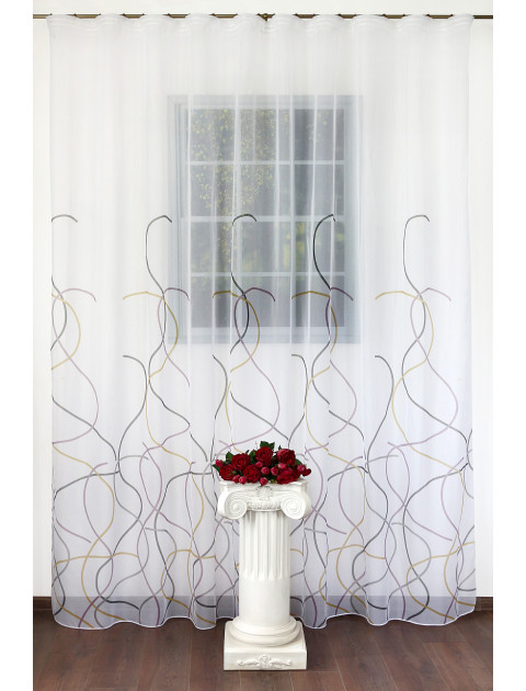 Тюль вуаль "Sottile" 4411v9 белый, сиреневый