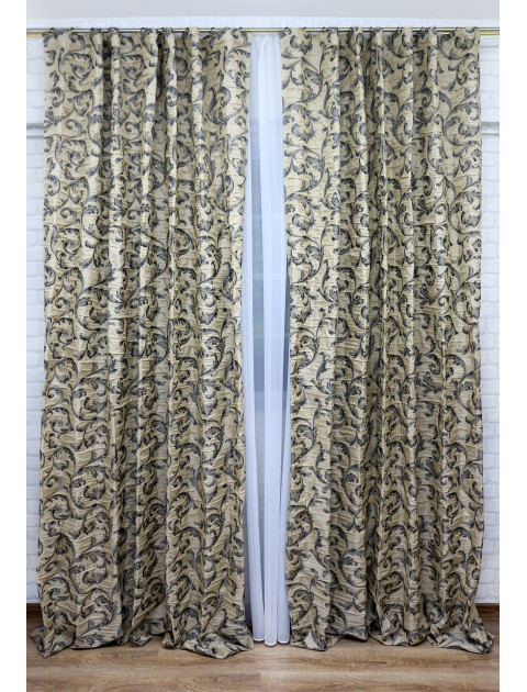 Комплект штор "Вензель" 198852vR6 хаки, серый