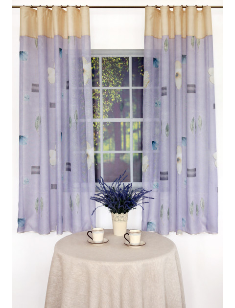 Тюль "Вера-2. Соната" сиреневый, зелёный, сливочный