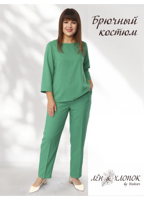 Костюм женский брючный яркий зеленый