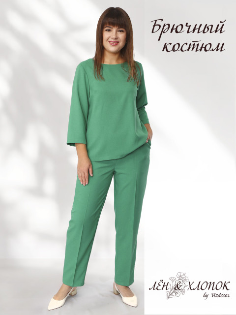 Костюм женский брючный яркий зеленый