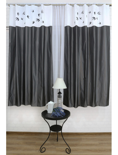 Комплект штор ласточка т.серый,белый