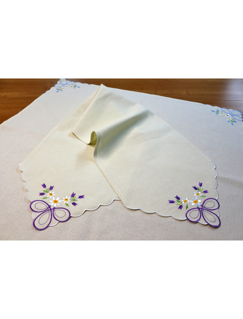 Дорожка "Весна", сиренневые цветы, угол, молочный