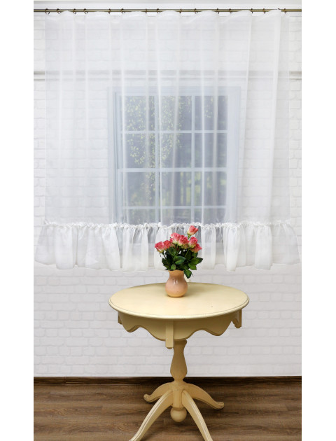 Тюль Юлия с оборкой белый