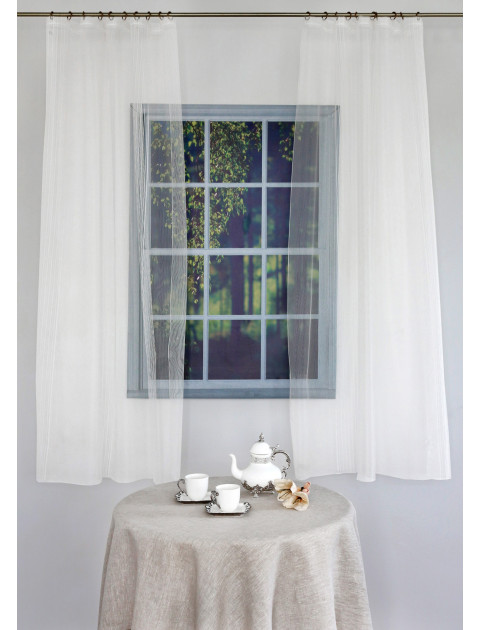 Тюль Сizgilidoner вертикальные полоски, молочный