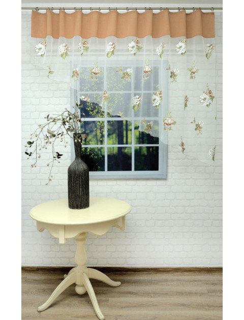 Тюль Угол терракотовый манжет