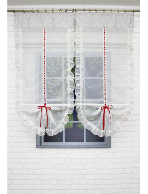 Тюль Маруся экран с утяжелителем молочно-серый 2 полотна