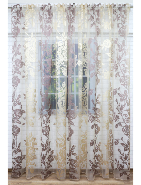 Тюль Devore Premium Золотистая роза бежевый арт.