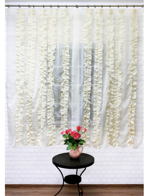 Тюль бежевое кружево