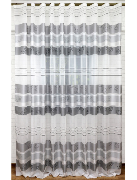 Тюль "Дарама" 9195-04 серые ромашки