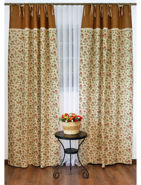 Комплект штор "Французский сад" 2141 коричневый