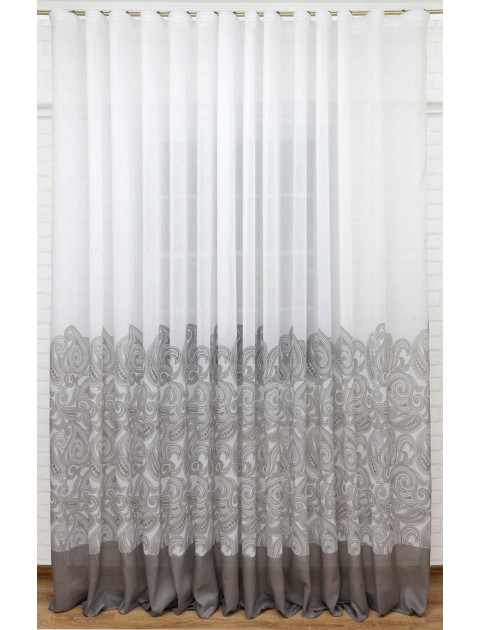 Тюль "Медина" низ серый вензель