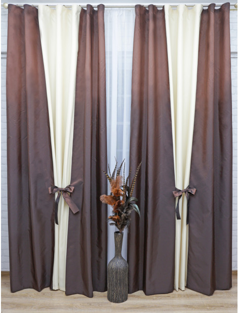 Комплект штор "Адель", коричневый