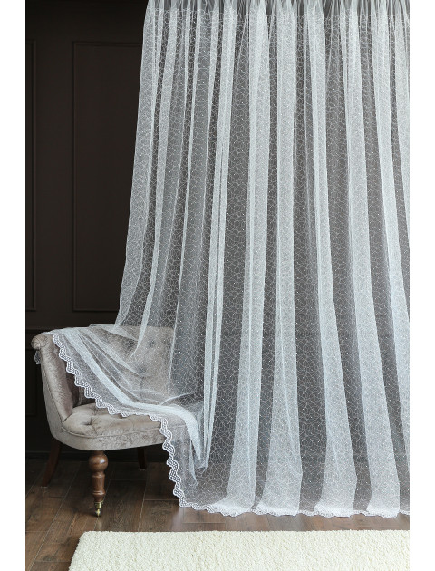 Тюль сетка-вышивка 17059v3046 белый