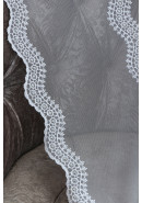 Тюль сетка-вышивка 26001v600 кружево и стразы белый