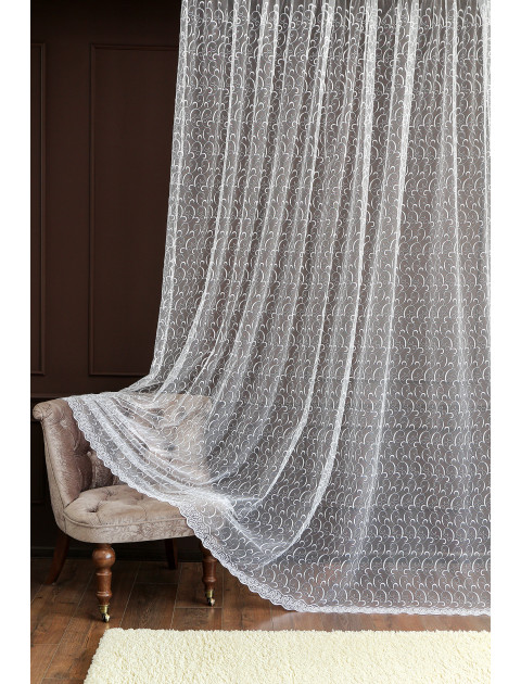 Тюль сетка-вышивка 9006v3046 белый