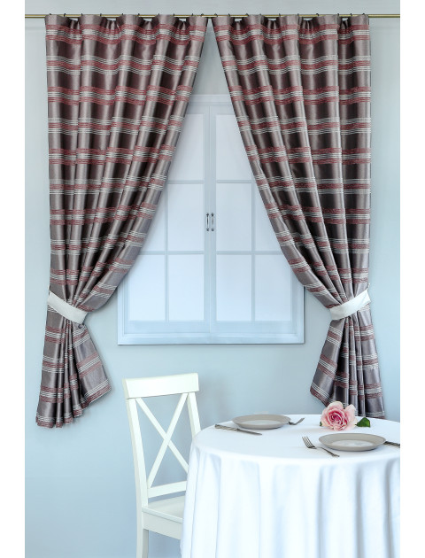 Шторы для кухни Дарама stripes 3437 v 111, бежево-розовый