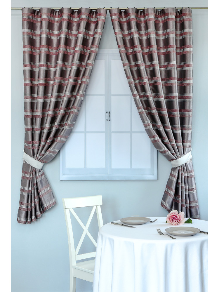 Шторы для кухни Дарама stripes 3437 v 111, бежево-розовый