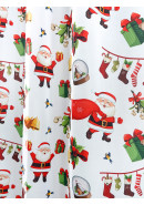 Комплект из двух тюлей Санта Клаус зеленый красный белый
