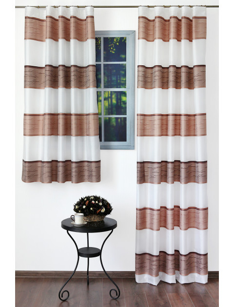 Тюль Комфорт  9260v17, коричневые полосы