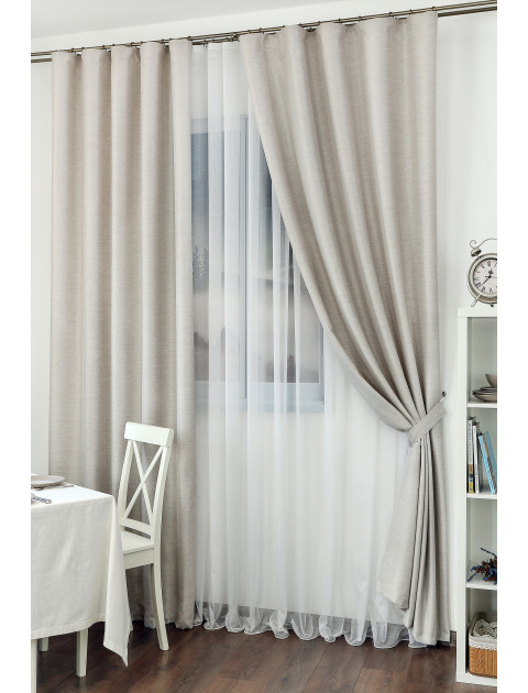 Комплект штор Дарама linen 3441zv20 серо-бежевый