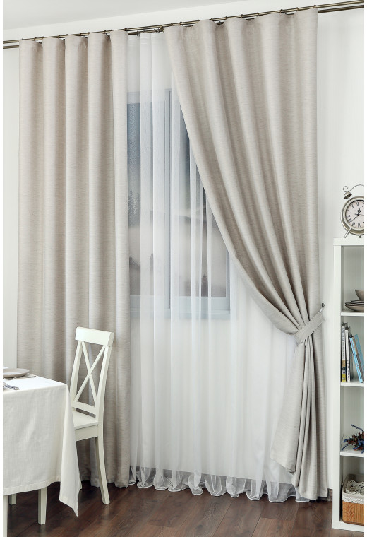 Комплект штор Дарама linen 3441zv20 серо-бежевый