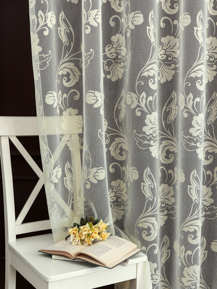 Тюль Devore Premium Flos Devore B1928v17 молочный Тюль Devore Premium Flos Devore B1928v17 молочный