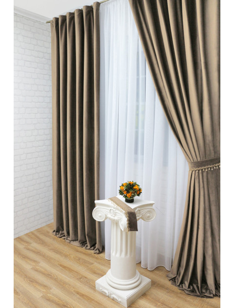 Комплект штор "Анжелика" 3102v44 светло-коричневый