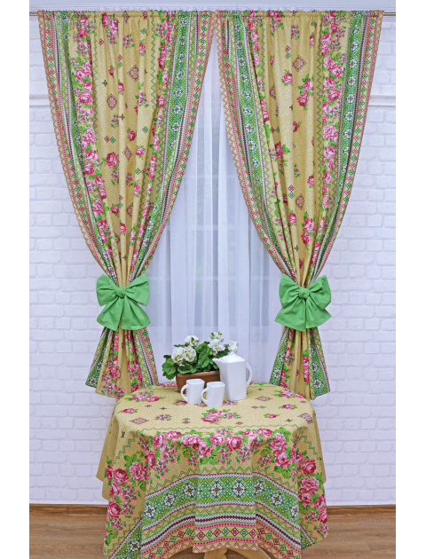 Комплект штор Усадьба Орнамент на желтом поле 2169 458v4