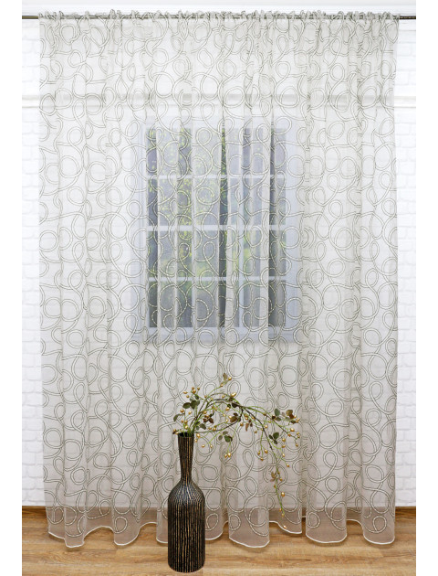 Тюль Мартина 3897perla зеленовато-серый