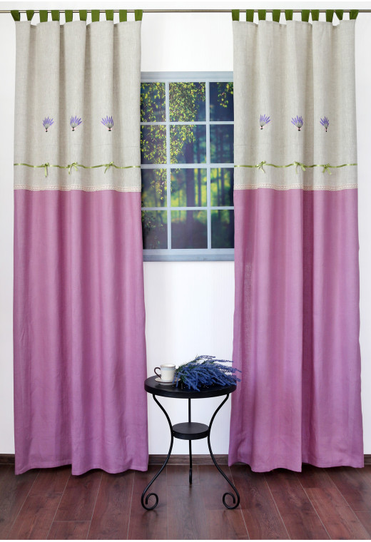 Комплект штор "Лаванда 2" 2095s, серо-фиолетовый