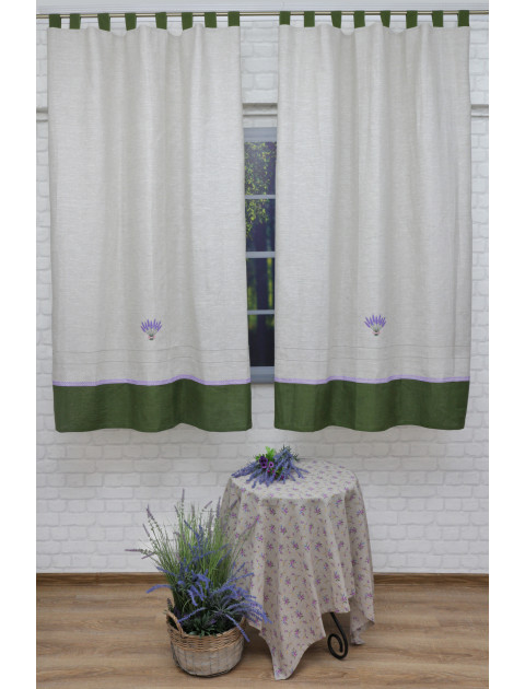 Комплект штор "Лаванда" 2095_2, серо-зеленый