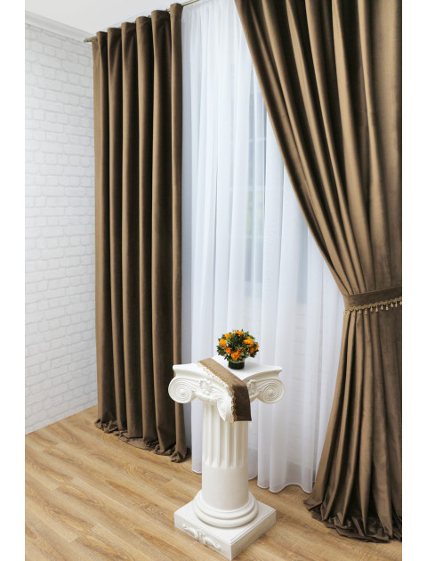 Комплект штор "Анжелика" 3102v12 темно-коричневый