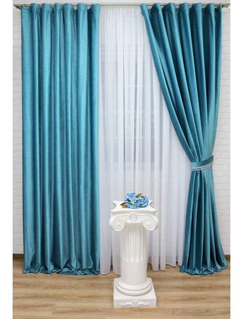 Комплект штор "Анжелика" 3102v95 бирюзовый