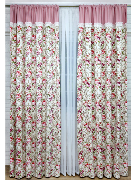 Комплект штор Фантазия 2099 молочно-розовый