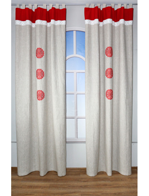 Комплект штор "Кадриль", арт. 2061, серо-красный