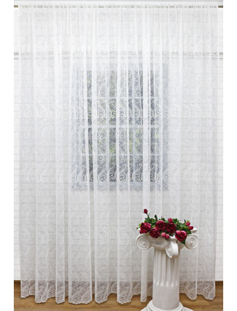 Тюль Сетка-Вышивка 22887_02 молочный