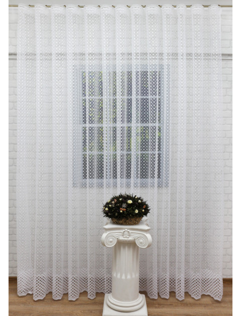 Тюль Сетка-Вышивка 708985 beuaz белый