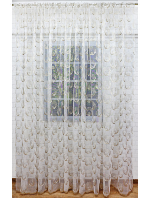 Тюль Сетка-Вышивка 34430 золотистый