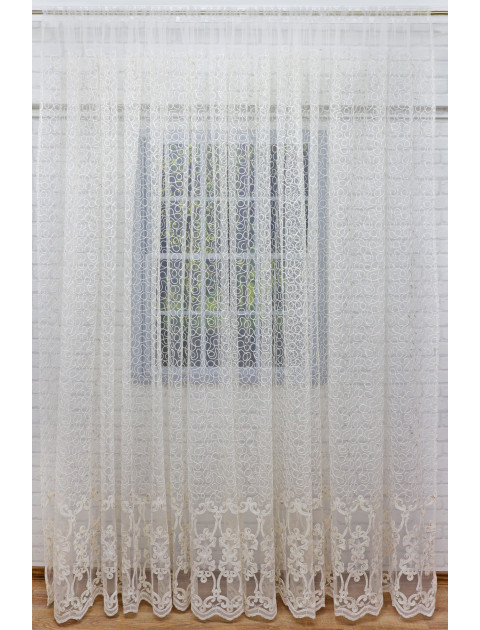 Тюль Сетка-Вышивка 17588_162, молочный