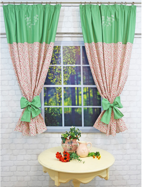 Комплект штор "Усадьба.Полевые цветы" 2169_1kzm красные цветы