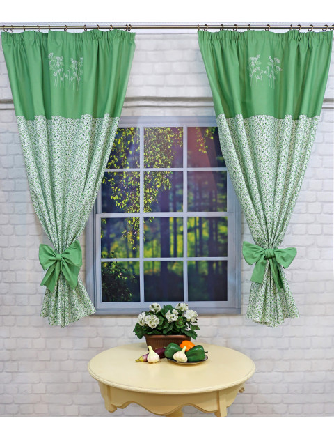 Комплект штор"Усадьба.Полевые цветы" 2169_7zzm зеленые цветы