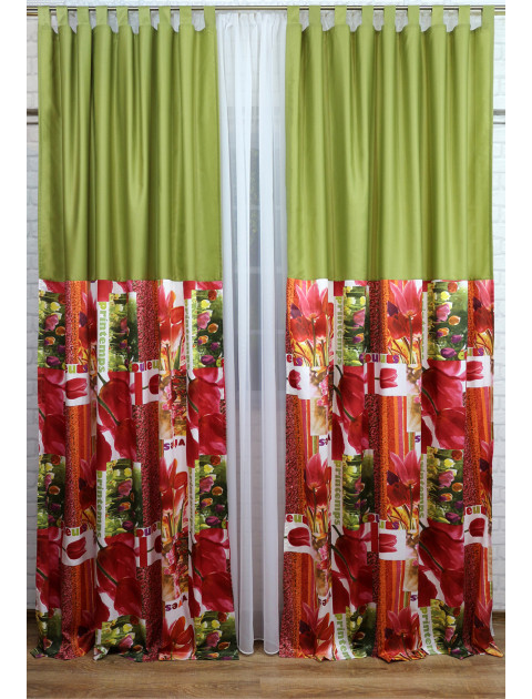 Комплект штор "Цветение" ts1328zr зеленый