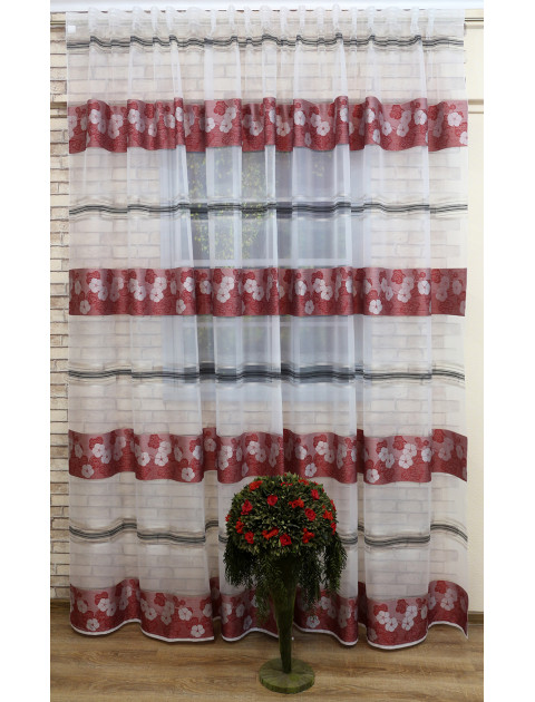Тюль "Дарама" 6336v01 бело-красный