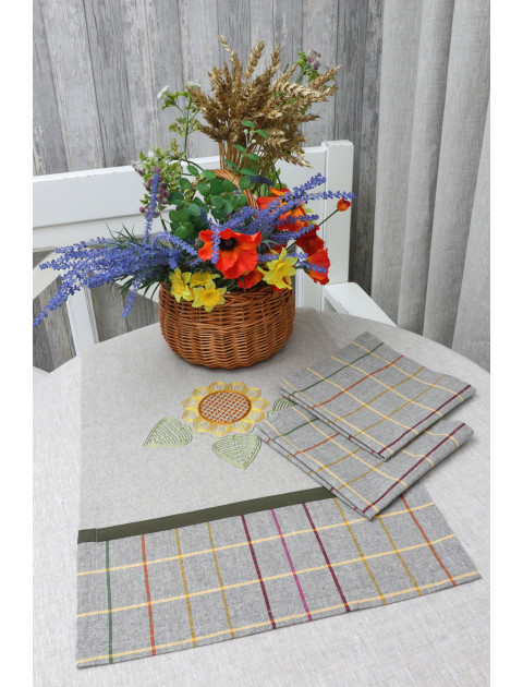 Дорожка "Подсолнухи", серый