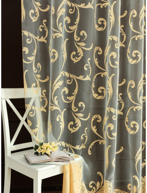 Тюль Devore Premium Вензеля золотой A2741v32