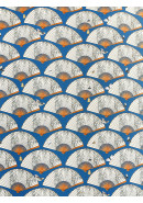 Комплект штор Восточная коллекция Веер темно-оранжевый синий
